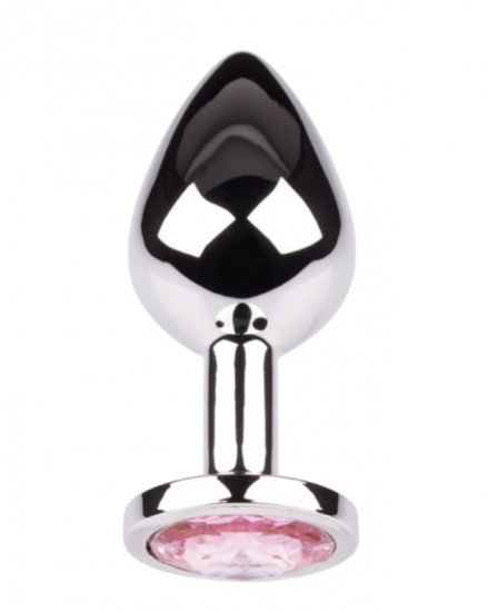 Plug It Strass Buttplug Large Zilver/Roze