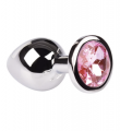 Plug It Strass Buttplug Large Zilver/Roze