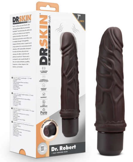 Dr. Robert 7 Inch Vibratie Dildo Bruin