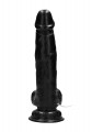RealRock 8 Inch Realistische Vibrator Met Ballen Zwart