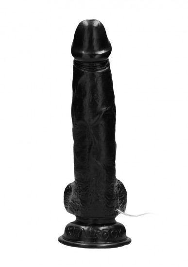 RealRock 8 Inch Realistische Vibrator Met Ballen Zwart