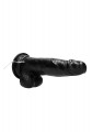 RealRock 8 Inch Realistische Vibrator Met Ballen Zwart
