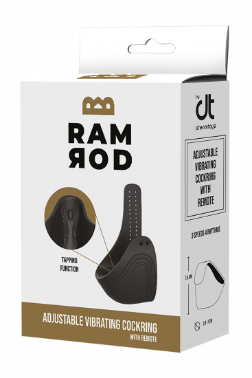 Ramrod Adjustable Vibrerende Cockring Met Afstandbediening Zwart