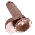 King Cock 7 Inch Cock with Balls Dildo Bruin