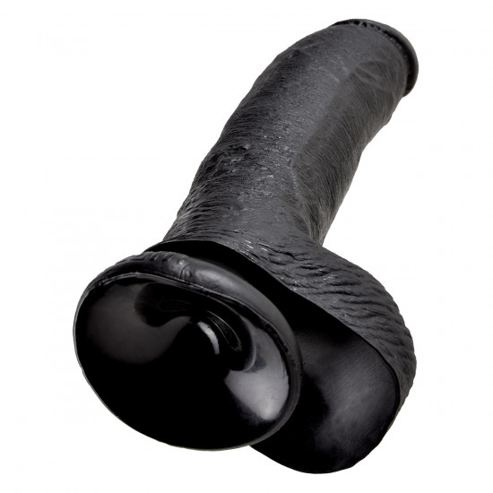 King Cock 9 Inch Cock with Balls Dildo Zwart