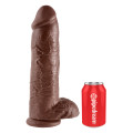 King Cock 12 Inch Cock with Balls Dildo Bruin