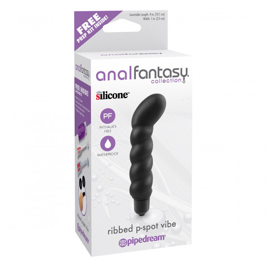 Ribbed P-Spot Vibe Anaal Vibrator Zwart