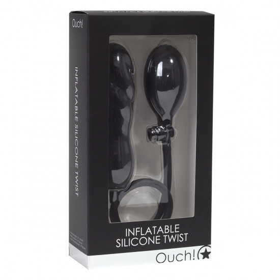 Ouch! Inflatable Silicone Twist Dildo Zwart