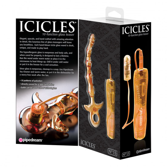 Icicles No. 15 Glazen Vibrator Oranje
