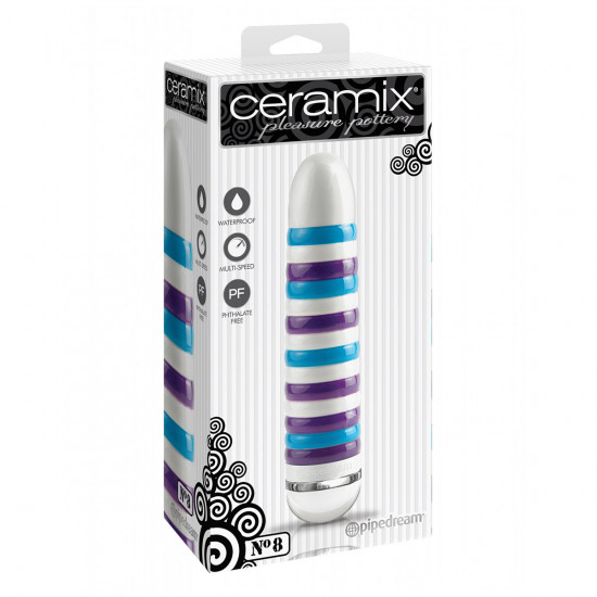 Ceramix No. 8 Keramische Staaf Vibrator Wit/Blauw/Paars