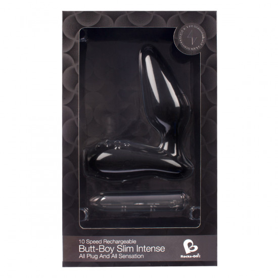 Rocks-Off Butt-Boy Slim Intense Anaal Vibrator Zwart