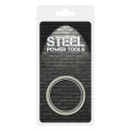 Steel Ribbed Cockring Zilver