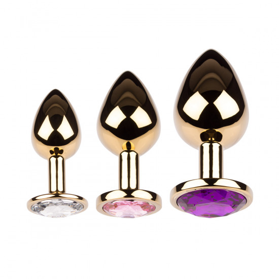 Plug It Strass Buttplug Set Goud