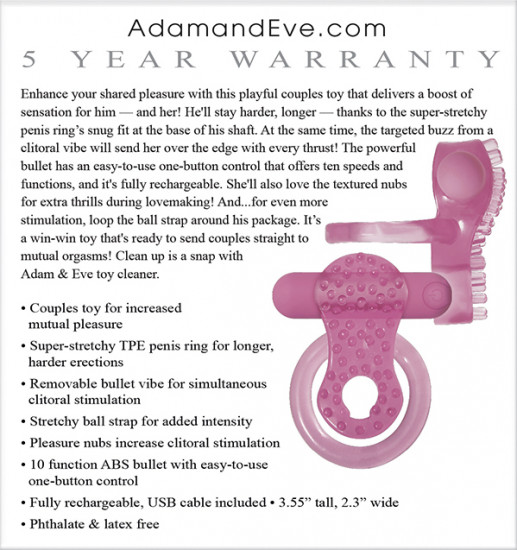 Adam & Eve Couples Enhancer Rechargeable Cockring Roze