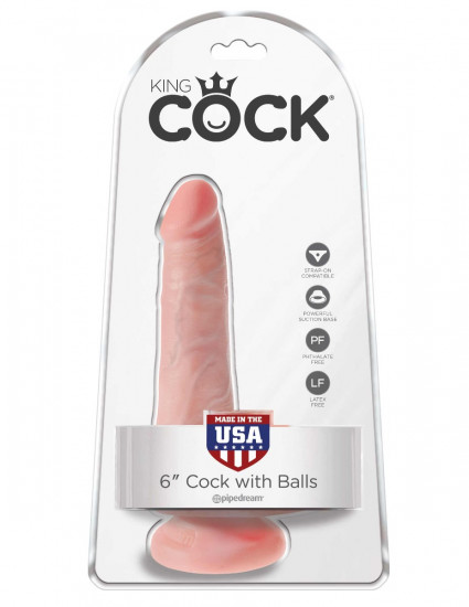 King Cock 6 Inch Cock with Balls Dildo Blank