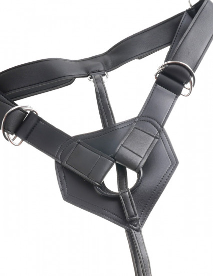 King Cock Strap-On Harness with 9 Inch Cock Zwart