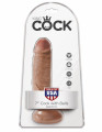 King Cock 7 Inch Cock with Balls Dildo Lichbruin