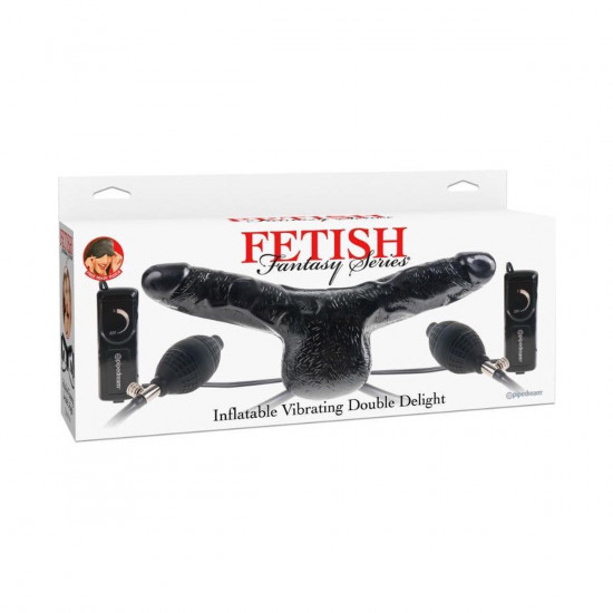 Fetish Fantasy Inflatable Vibrating Double Delight Dildo Zwart